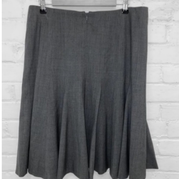 AKRIS Gray Wool Long A-Line Skirt - Picture 3 of 6